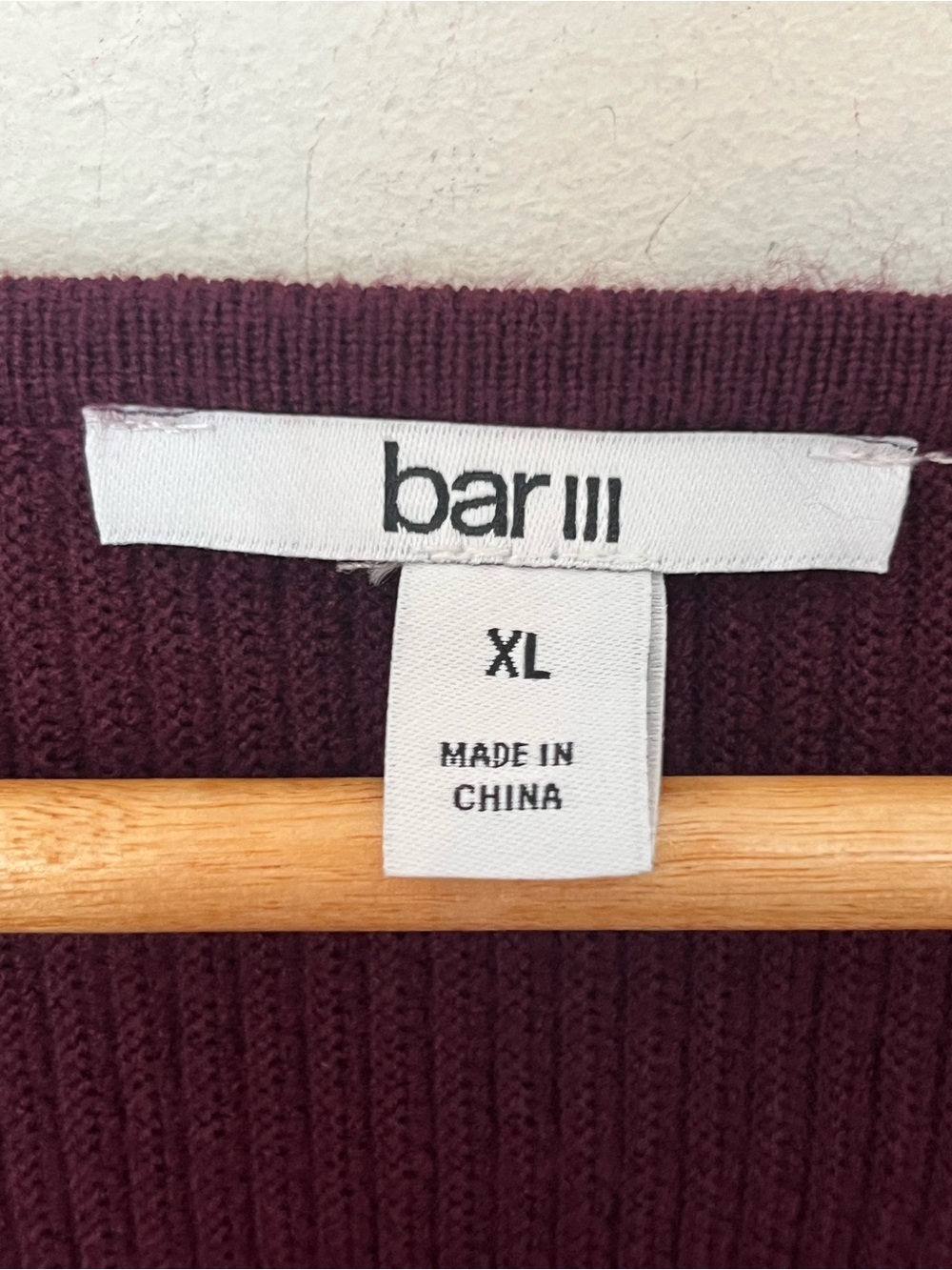 Bar III Ribbed Burgundy Cardigan XL NWT | Tell Me Lies Wardrobe - Picture 5 of 12